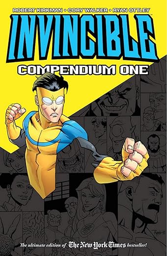 Invincible: Compendium One - by Robert Kirkman and illustrated by Cory Walker is on Hoopla to read for free.