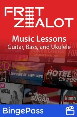 Fret Zealot BingePass cover art - offered exclusively through Hoopla