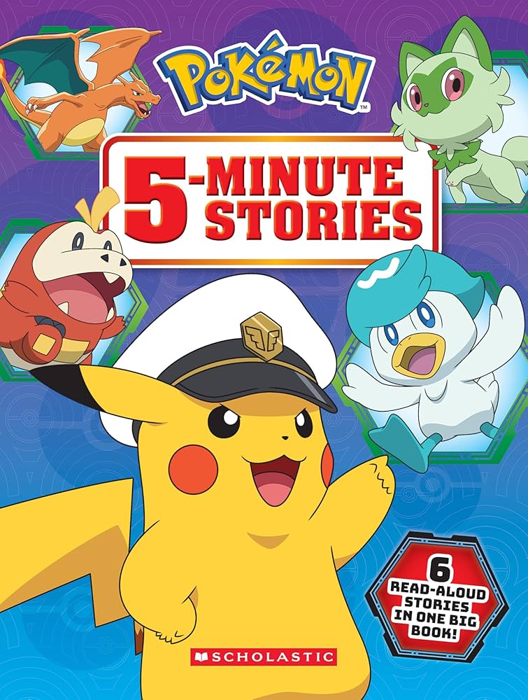 5-Minute Stories by Christy Webster Follows trainers Liko and Roy aboard Captain Pikachu’s airship, discovering new Pokémon, thrilling battles, and heartwarming adventures filled with friendship and fun.