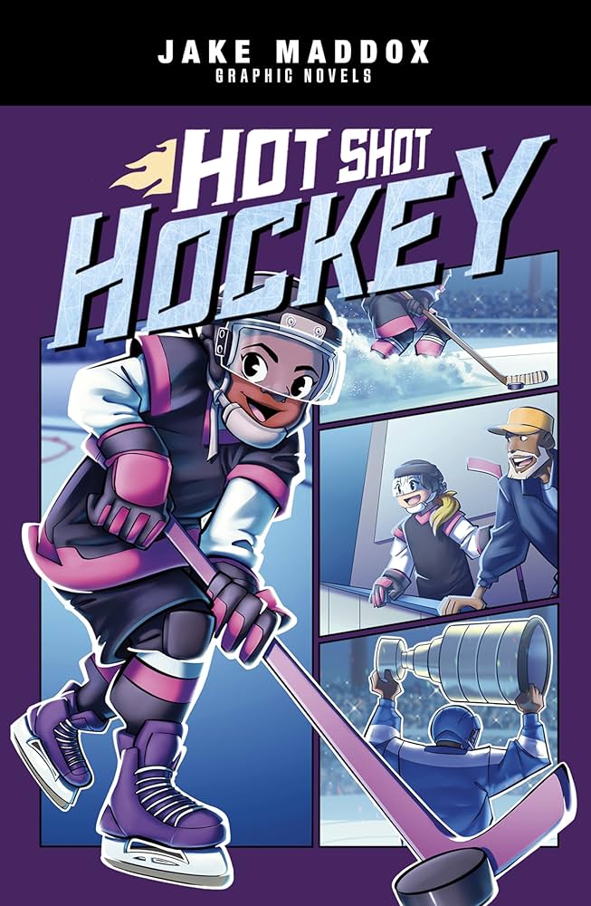 Hot Shot Hockey by Jake Maddox is free to read on Hoopla with your library card!