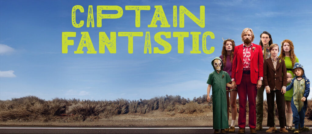 Captain Fantastic: Ben Cash (Viggo Mortensen), his wife Leslie, and their six kids live off-grid in the Washington wilderness, shunning society and Wi-Fi. Stream it for free on Hoopla right now on your device.