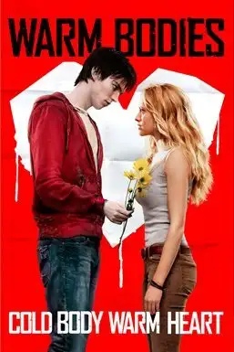 Warm Bodies - cover art showing a zombie and uninfected girl together with a heart in the background. Watch it for free on Hoopla
