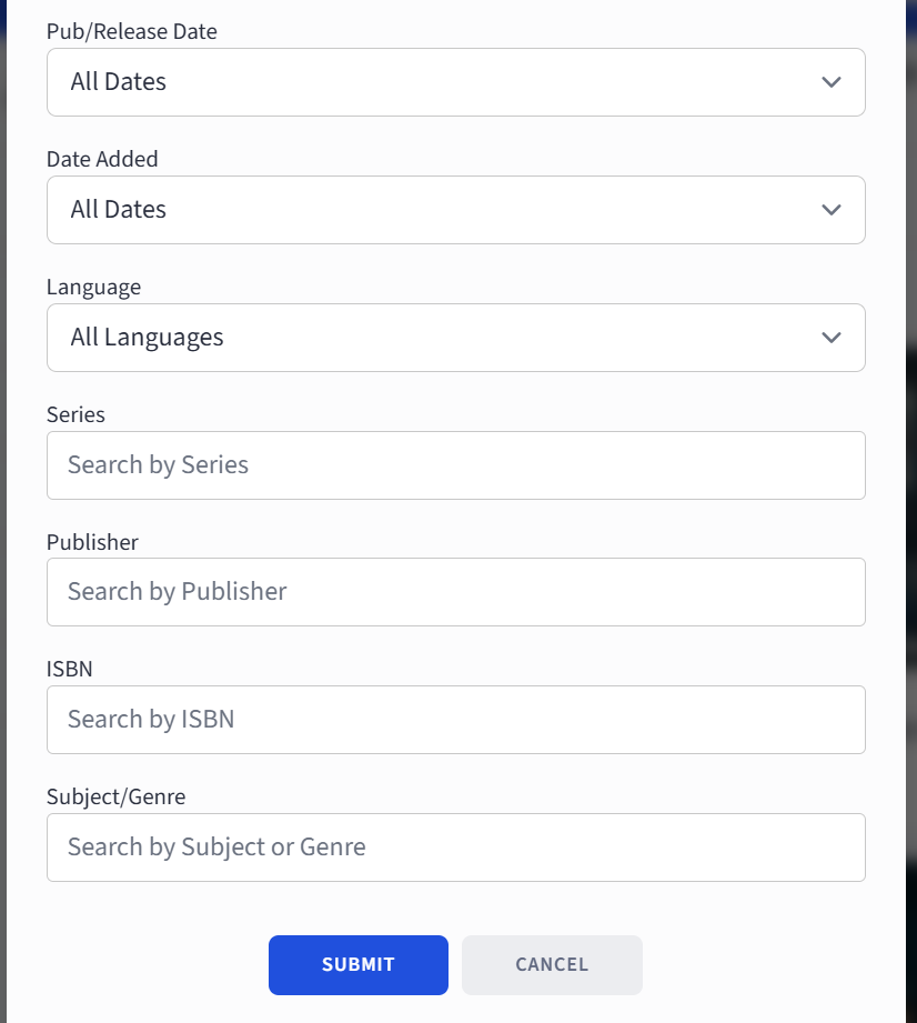 Advanced Search section 2 on Hoopla