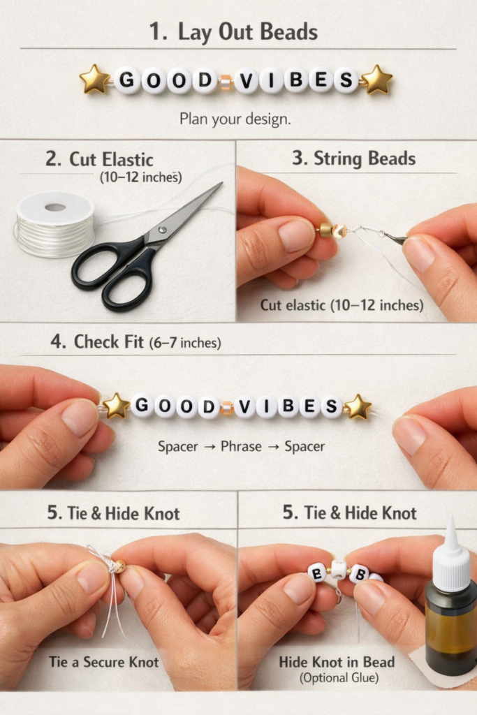 A step-by-step guide showing you how to make your own bracelets