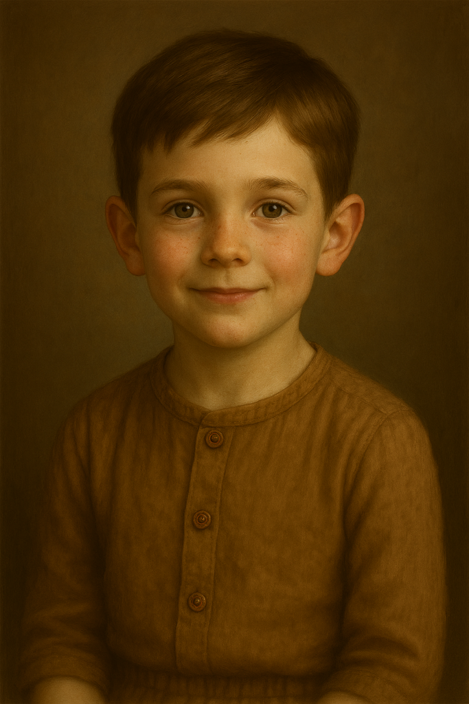 portrait style art of Benny Alden from the Boxcar Children