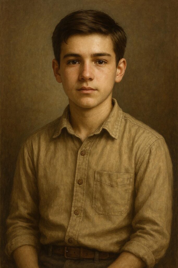 portrait style art of Henry Alden from the Boxcar Children