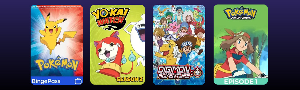 Kodomomuke style anime tv shows and movies with title art
