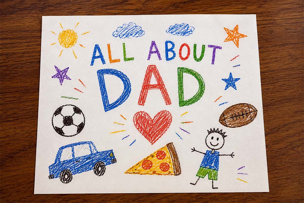 All about Dad doodle picture