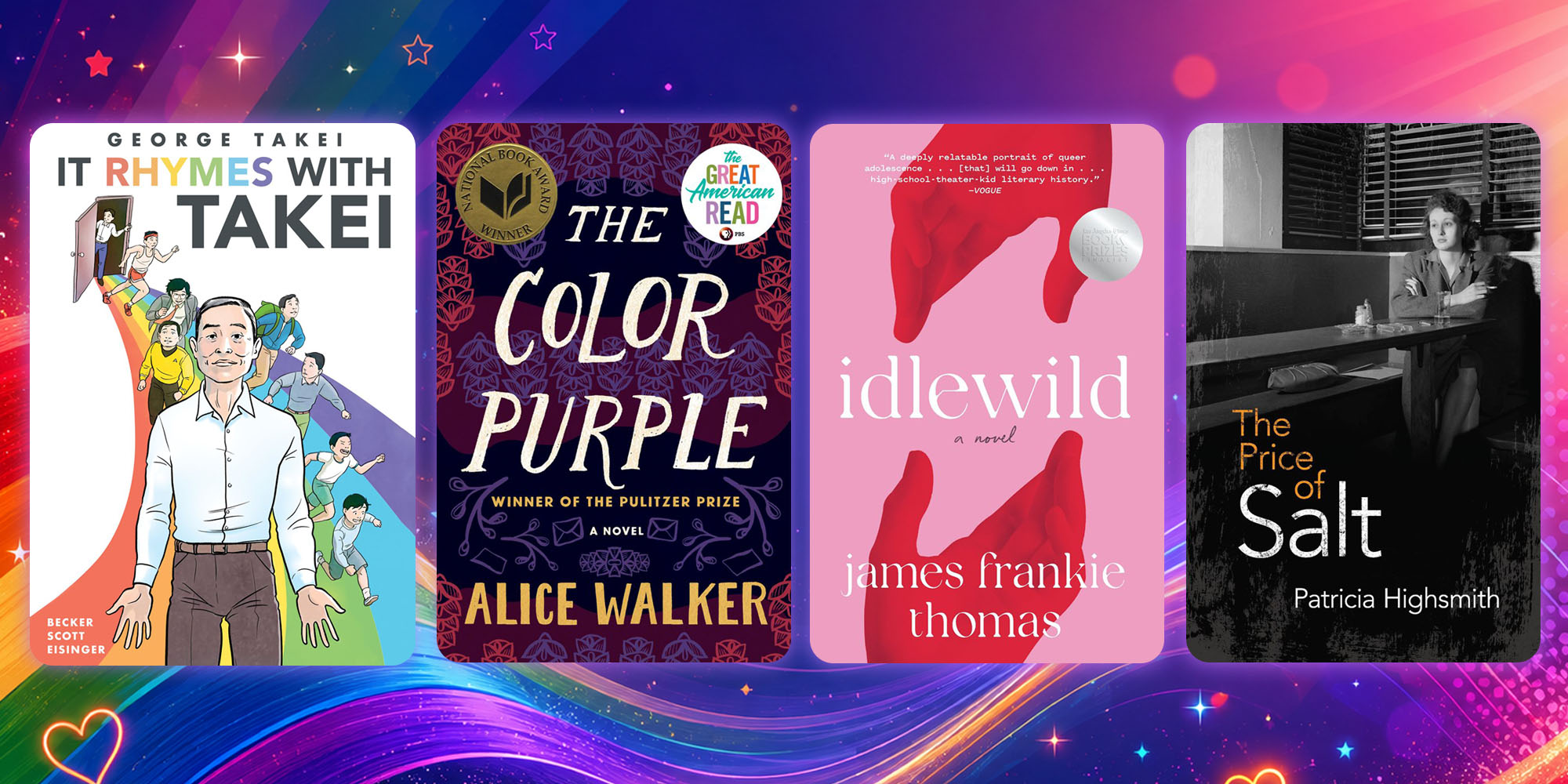 Pride background with pride themed ebooks