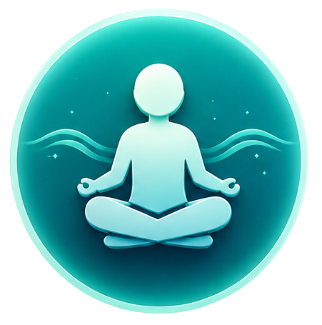Icon of a person meditating and showing clam energy